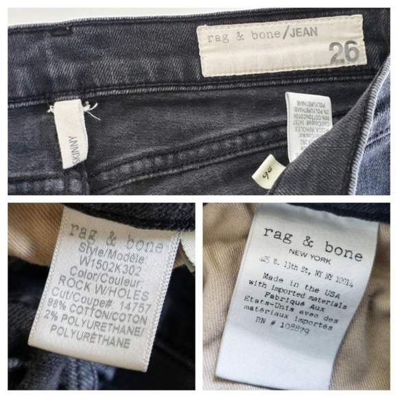 RAG & BONE 26 Skinny Rock Holes Busted Knee Jeans - Picture 8 of 8